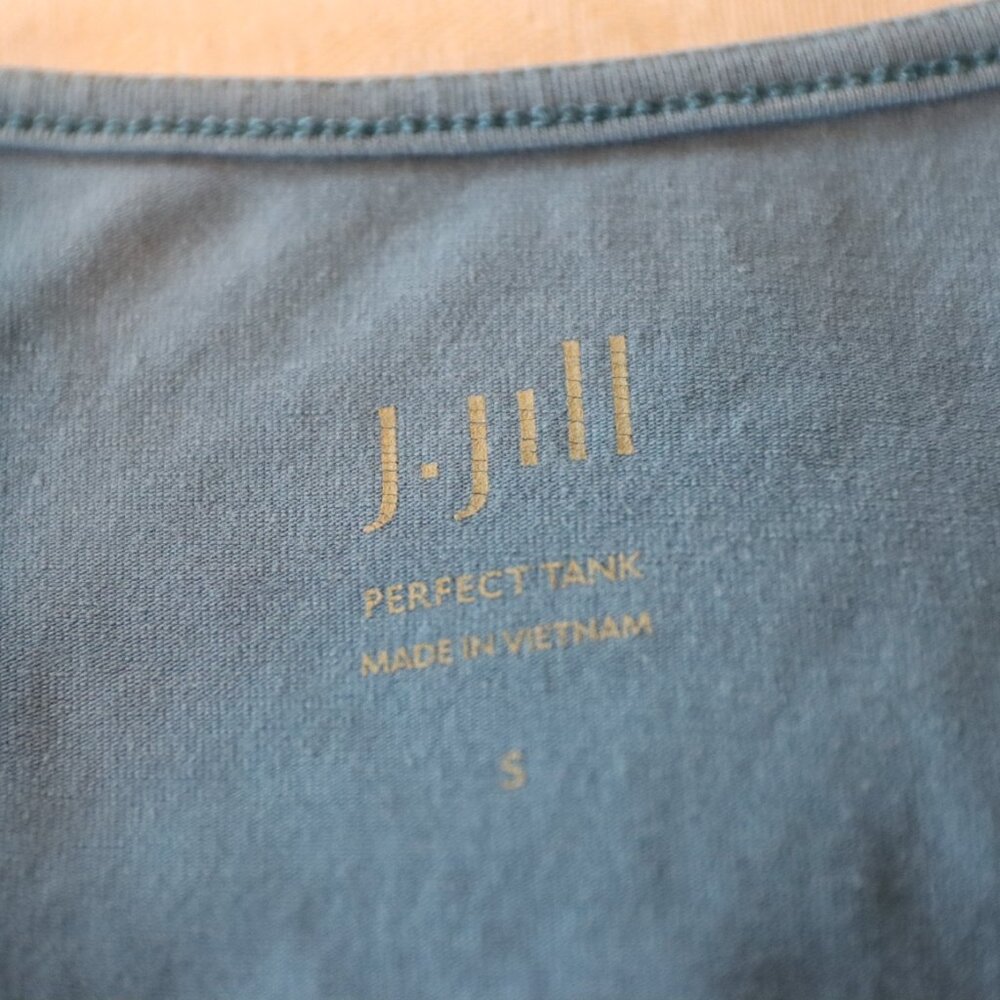 J. Jill Small Perfect Tank Light Blue Cotton Spandex Blend Layering Casual - Picture 2 of 10
